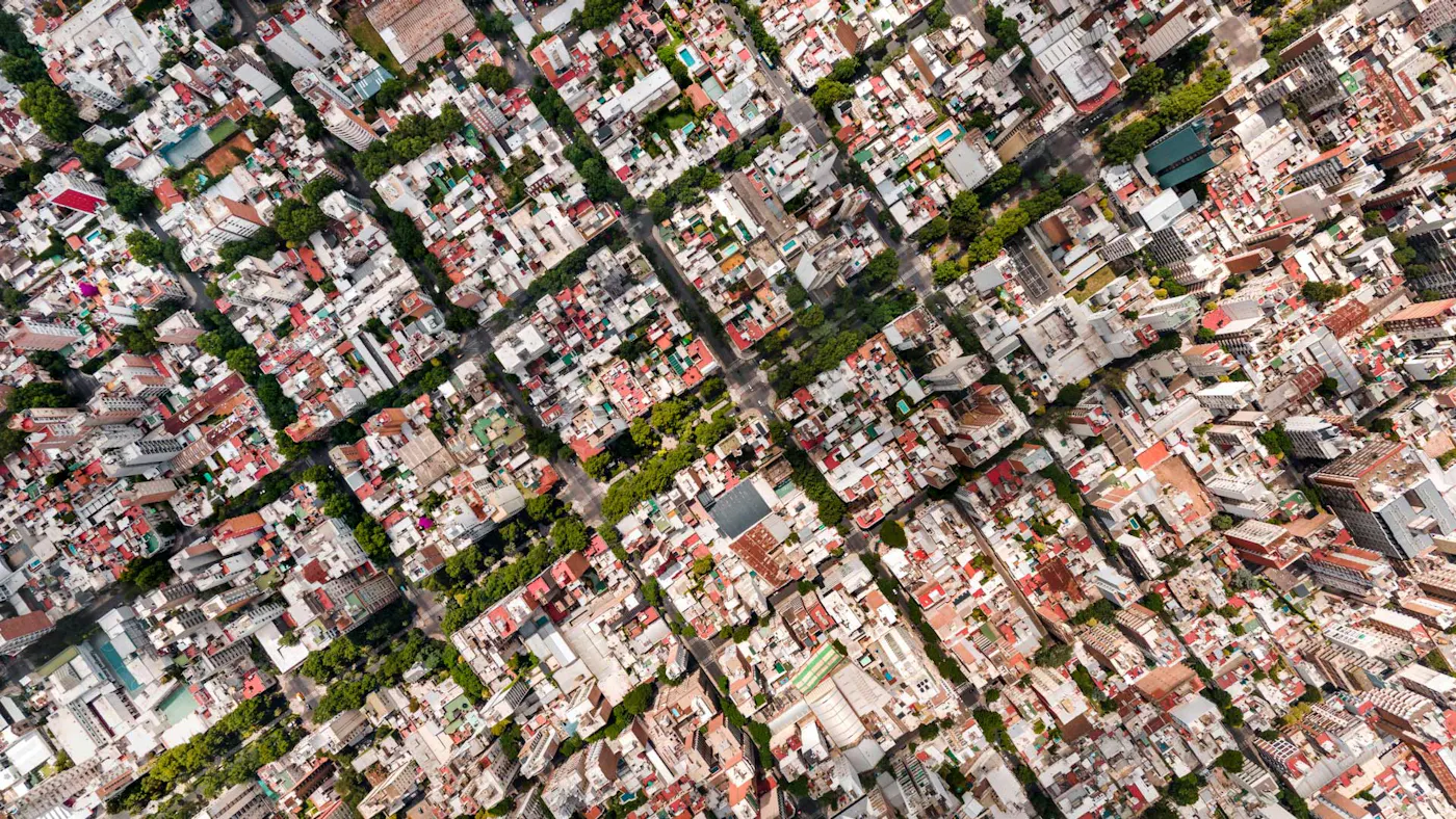 Foto aerea de la ciudad de Rosario
